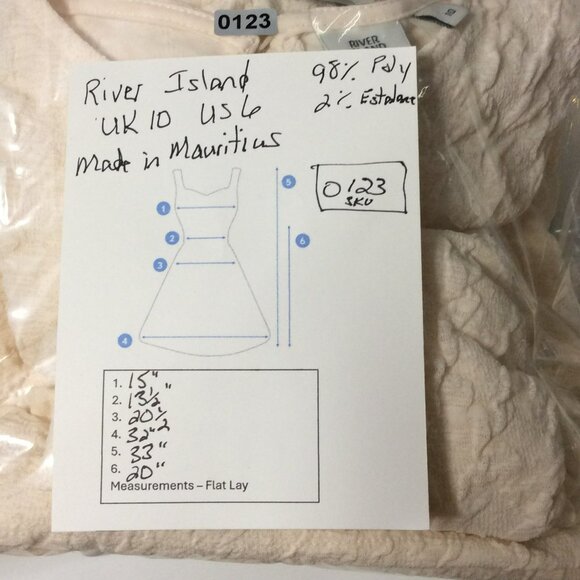 River Island Women's Beige Fit & Flare Baby Doll Cut Out Back Dress Size 6 US Ne - Picture 14 of 15